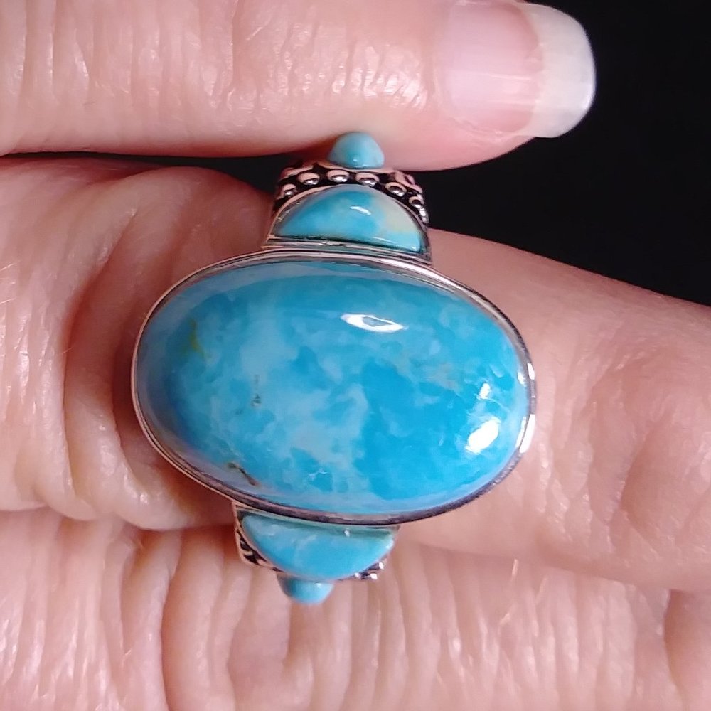 Southwest style Turquoise ring/ scarf slide